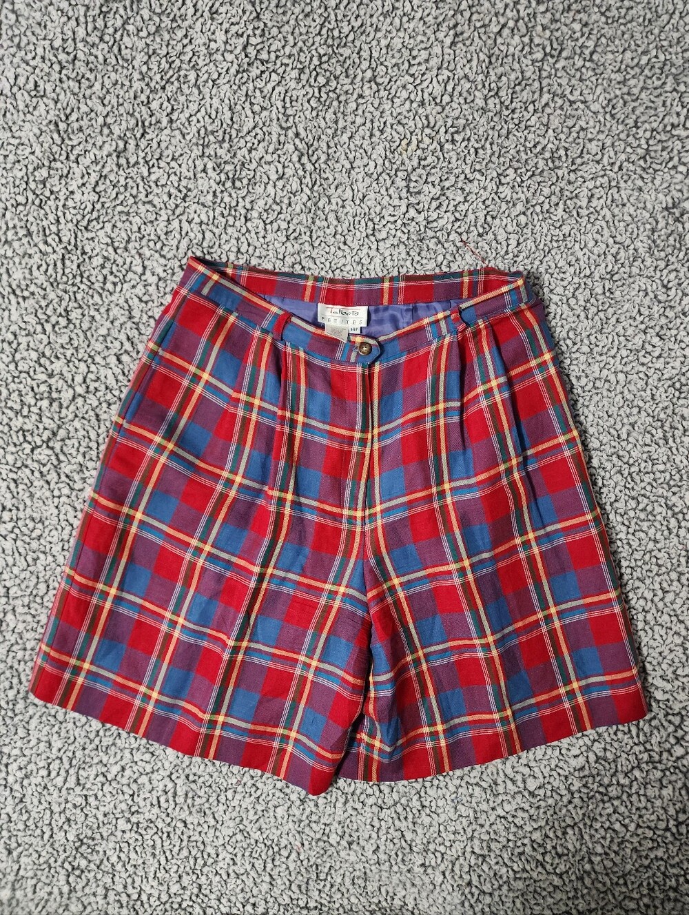 Talbots Red and Blue Plaid High-Waist Women’s Shorts
